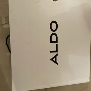 Aldo black patent ankle booties